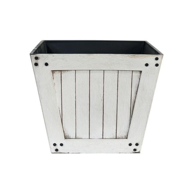square wood effect planter