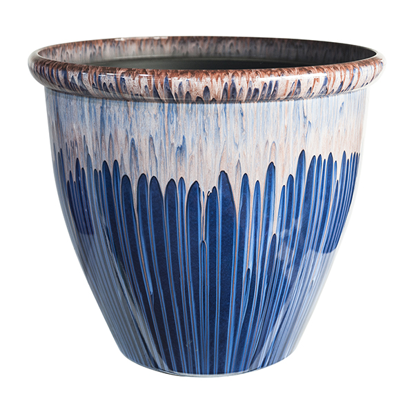 Recycled Plastic Lightweight Glazed Large Garden Pots from China