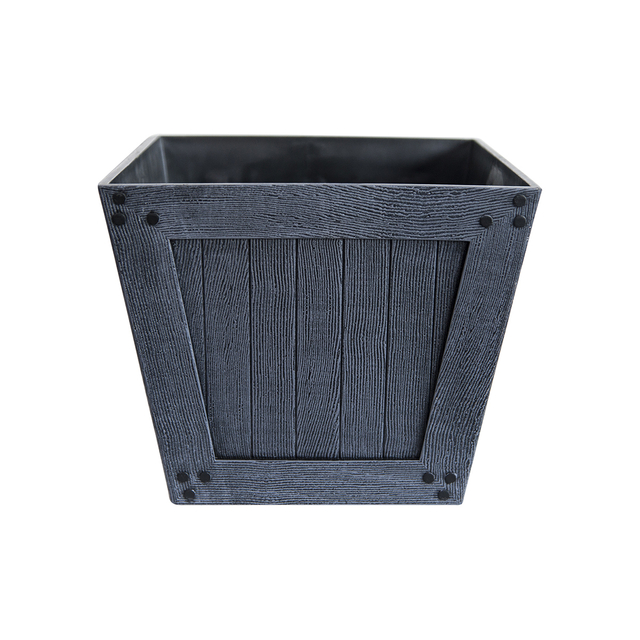 square wood effect planter