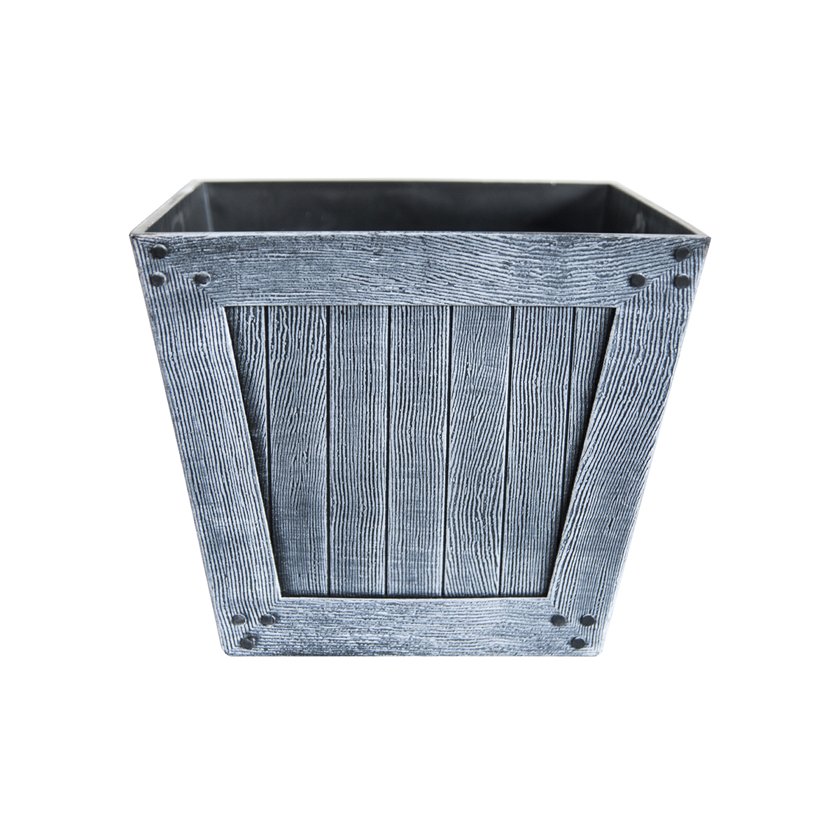 square wood effect planter